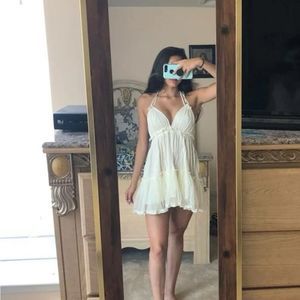 super cute white ruffle dress